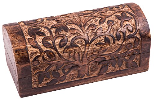Schatzkiste „Baum des Lebens“, Geschenkbox aus Holz mit keltischem Symbol 16x8x8cm Holz-Box