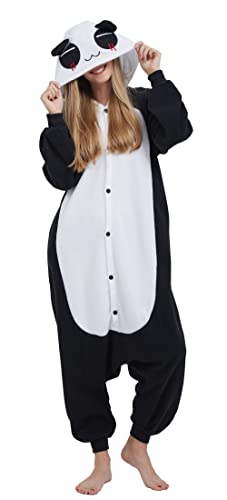 Unisex Pyjamas Jumpsuit Tierkostüm Panda Onesie Damen Herren Karneval Nachtwäsche