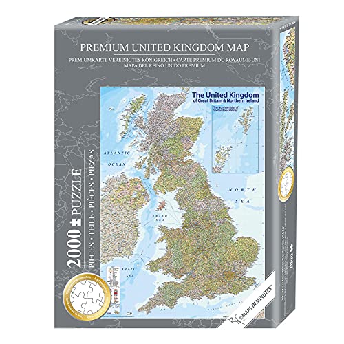 Close Up UK Karte Puzzle 2000 Teile MAPS IN Minutes, Great Britain (68,8cm x 96,6cm)