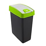 keeeper Premium Abfallbehälter mit Flip-Deckel, Soft Touch, 25 l, Magne, Grün