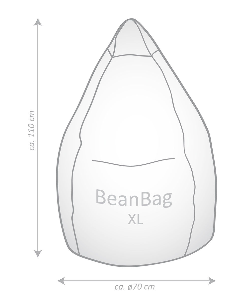 BeanBag FLUFFY HEARTS XL, 70 x 110 (Farbe: weiß) 4