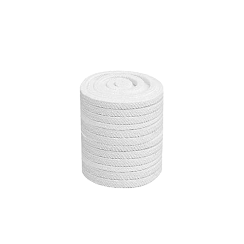 Jonoisax Quadratisches Keramikfaserseil - geflochtene Flachdichtung 1260 ℃ Keramikfaserseil 14 * 14 mm Ofentür-Dichtstreifen,3 M