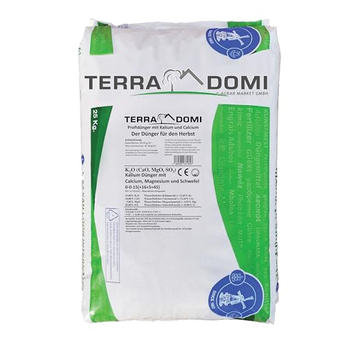 TerraDomi 25 kg Herbstdünger Wurzeldünger für über 1000m² I langzeit Rasendünger für die optimale Wurzelstärkung I Kaliumdünger für starke Wurzeln und ausgiebige Widerstandsfähigkeit