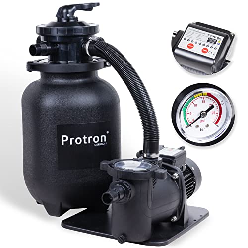 Protron SF-8300T 7-Wege-Ventil Pool Sandfilteranlage ECO 300W - 8000L/h mit Zeitschaltuhr