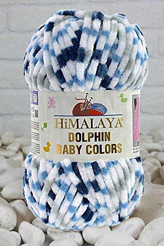 Himalaya Delphin Baby Colors (5er-Pack), 5 x 100 g, super sperriges Himalaya-Garn, Deckengarn, Samtgarn, Strickgarn, Amigurumi-Garn (80411)