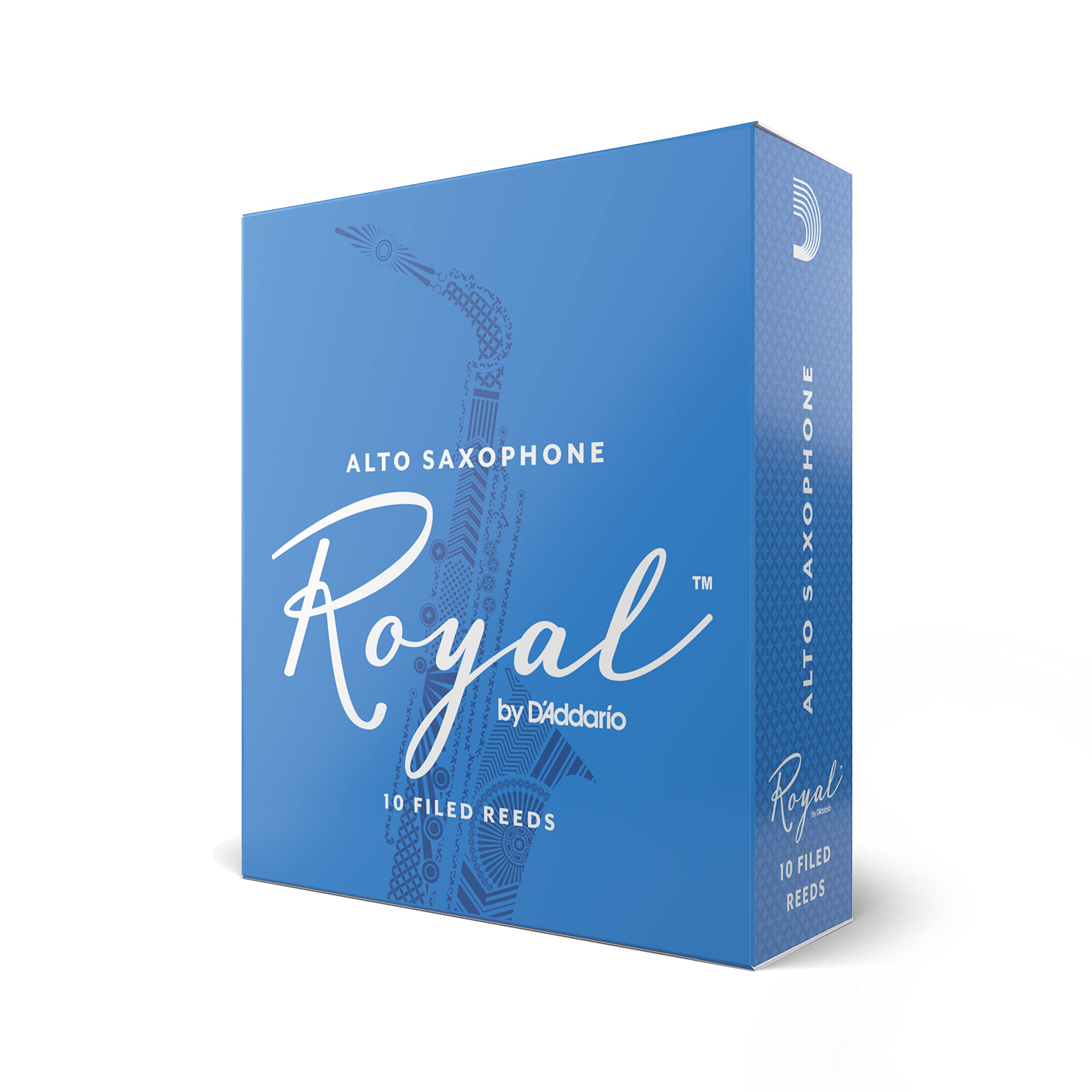 Royal by D'Addario Eb-Altsaxophonbätter | Hochpräzise gefertigt | Stärke 2,0 | 10er-Packung | Klarer voller Ton | Angenehmes Spielgefühl