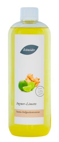 Saunabedarf Schneider - Aufgusskonzentrat Ingwer-Limette - frischer, fruchtig-würziger Saunaaufguss - 1000ml Inhalt