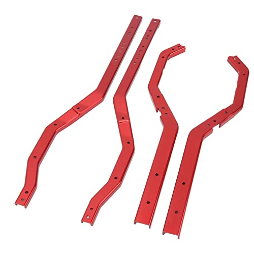 RC-Chassis-Rahmenschienen, Professionelle Aluminiumlegierung, Leichter RC-Metallträger für SCX6 1/6 RC-Car, RC-Chassis-Rahmenschienen RC (Rot)