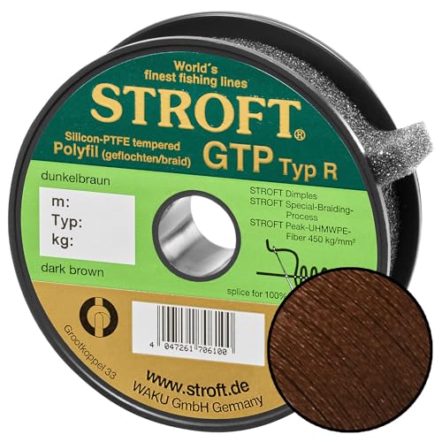 STROFT GTP Typ R Geflochtene Angelschnur 150m Dunkelbraun R5-0,250mm-11kg