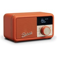 Roberts Revival Petite Radio - Portable Compact Radio with DAB+/FM, Bluetooth, 20 Hours Battery Life, Aux Input, Passive Membrane, Streaming, Knallorange