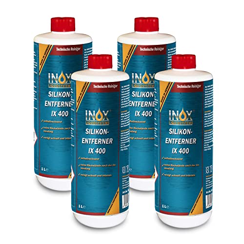 INOX® - Silikonentferner 4x1L IX400 | Der Silikonreiniger entfernt mühelos Fette, Öle & Silikon | Intensive Reinigung | Wachsentferner für Autolack | Besonders schonend