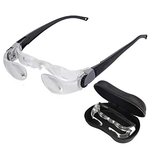 Pixier Lupenbrille,Max TV Fernsehbrille,2.1X Linsen,-3 Dioptrieneinstellung – Kopfbandlupe Stirnlupe Brillenlupe Für Brillenträger, Lesen, Handwerk, Juweliere, Nähen,Reparatur