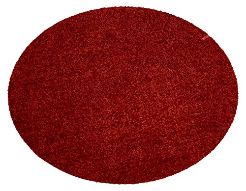 Keilbach Designprodukte 44370 Keilbach, runde Fußmatte point.red, maschinenwaschbar, Durchmesser 85 cm, nur 9 mm dick, hochwertiger Flor, Rot, One Size