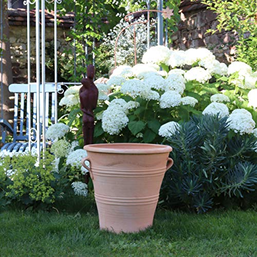 Kreta Keramik großer Terracotta Blumentopf 50 cm winterharter Pflanztopf, Übertopf Tontopf für Balkon Garten, Salvia 50 cm