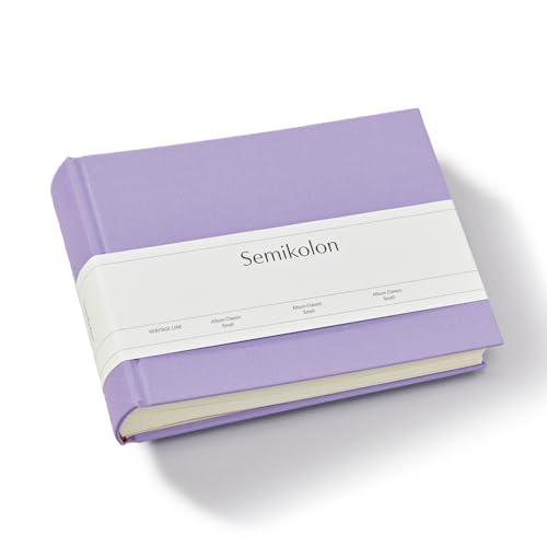 Semikolon 369952 Album Classic Small – 21,5 x 16 cm – 80 Seiten cremefarben, für 10 x 15 Fotos – lilac silk lila