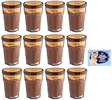 12er-Pack Nutkao Crema Cacao con Nocciole,Streichfähige Creme Kakao mit Haselnüssen,Italienische Creme, 330g-Glas + 1er-Pack Kostenlos Felce Azzurra Talkumpuder, 100g-Beutel