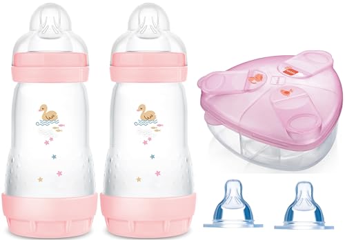 MAM Babyartikel Sparset III Anti-Colic Starter-Set mit Anti-Kolik Flaschen Set für Mädchen