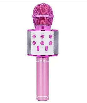 SunshineFace Mikrofon Schöne Mode 858 Drahtlose Bluetooth Karaoke Handmikrofon Lautsprecher USB Wiederaufladbares Mikrofon