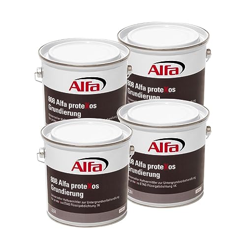 Alfa ProteXos Grundierung für Flüssigabdichtung 2,5 Liter Haftvermittler zur Untergrundvorbehandlung Primer 4 Stück