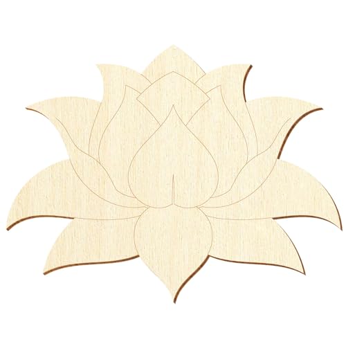 Holz Lotusblüte - 3-50 cm Deko Basteln, Pack mit:10 Stück, Breite:37cm breit