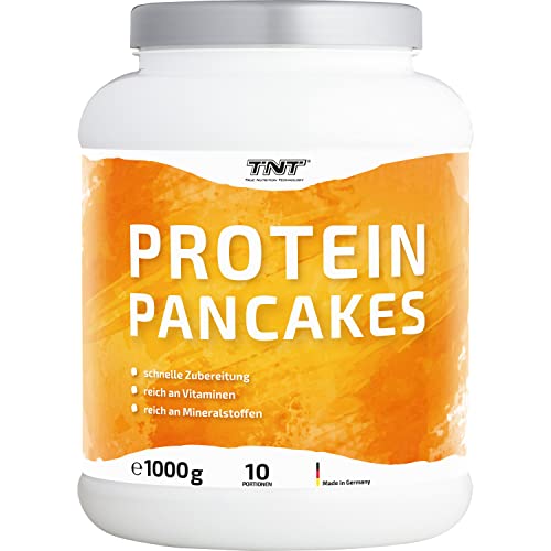 Gesunde Protein-Pancakes von TNT frühstücken | Das Diät Fitness-Dessert und Sport-Frühstück zum abnehmen | Kohlenhydrat Pulver mit essentiellen Aminosäuren, Vitaminen und Mineralstoffen - 1 kg