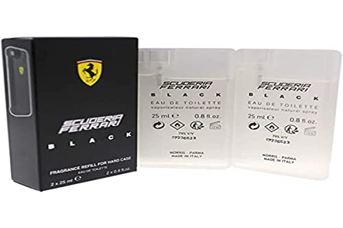 Ferrari Nachfüllpackung für Hartschalenkoffer, Schwarz, 2 x 0,8 oz EDT Spray (Nachfüll), 2 Stück