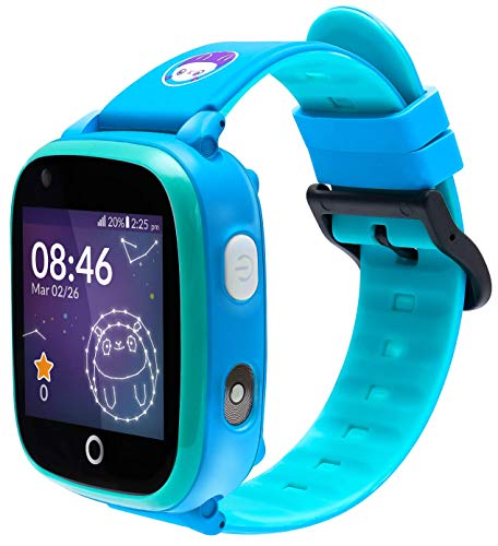 SoyMomo Space 4G - GPS Handy Uhr für Kinder 4G, Smartwatch Kids, Telefon & Sprachnachrichten, Standortverlauf, SOS-Knopf, Taschenlampe (blau)