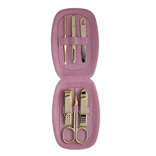 Nagelknipser-Set Haushalt Nail Set, bewegliche Schönheits-Nagel-Messer-Werkzeug, Erwachsene Gesichtspflege Werkzeug Golden Six-Stück Nagel-Werkzeug (Pink Box) Werkzeugzubehör (Color : C)