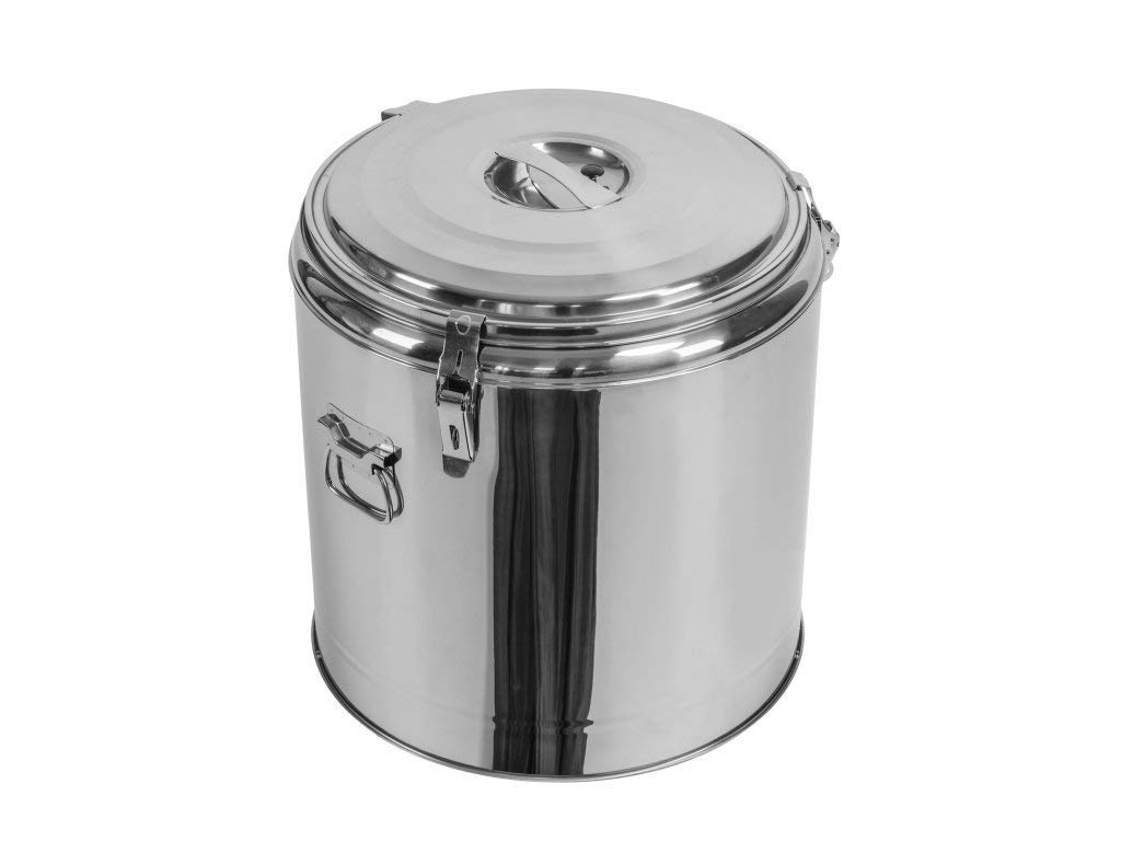 Profi Gastro Edelstahl Thermotransportbehälter mit Druckausgleichsventil von 10-50 Liter auswählbar (45x45 cm 43Liter)