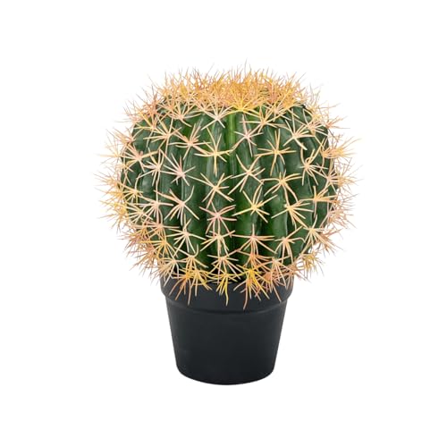 Deco Woerner Künstlicher Kugel-Kaktus im Topf 33 cm Deko Kaktus Kunstpflanze