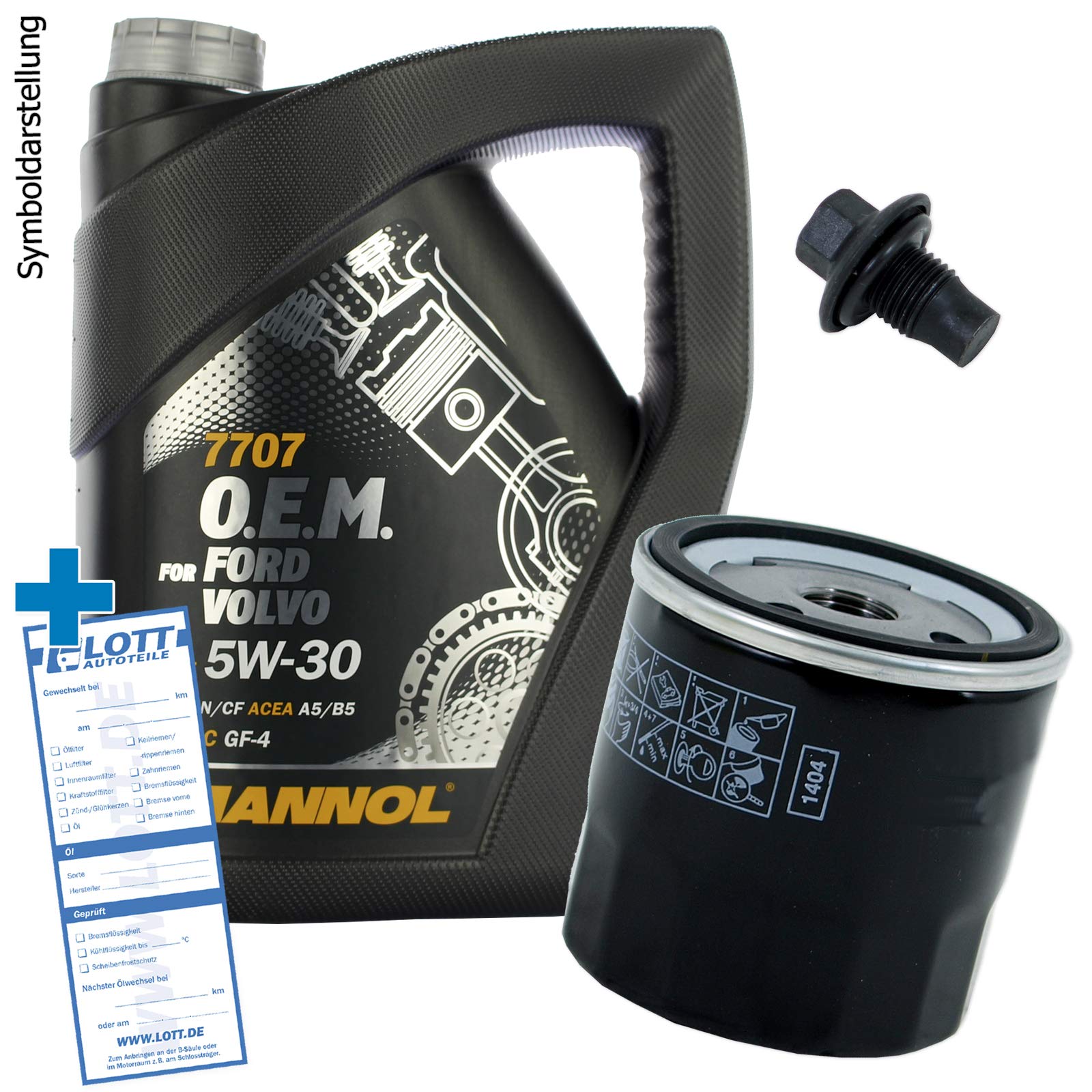 Ölwechsel Set Inspektion 5 Liter Mannol OEM 7707 5W-30 Öl + Ölfilter + Öl Ablassschraube Verschlussschraube