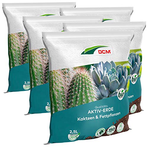 DCM-Cuxin Qualitäts Aktiv-Erde Kakteen & Fettpflanzen, Sparpack 5 x 2,5 Liter