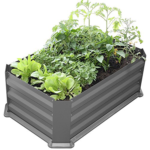 Bio Green Metallhochbeet mit Kunststoffboden "Mainau", anthrazit, 80 x 50 x 30 cm, MH