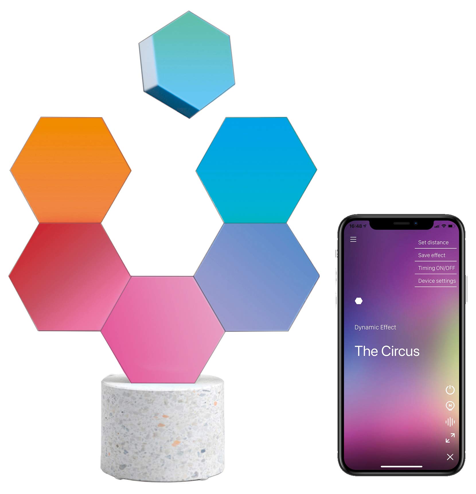 Cololight PRO Lichtsystem - Steuerung per App (Android und Apple), Alexa, Google Home, 16 Mio RGB LED Farben und Effekte, Gamingbeleuchtung zum Zusammenstecken, Stone Set mit 6 Modulen
