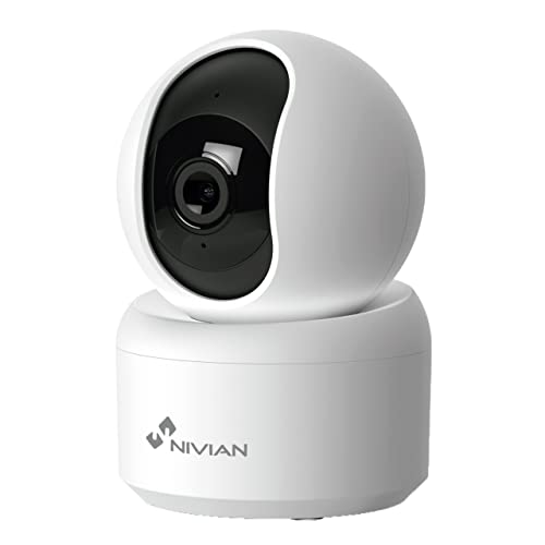 Nivian Domo-Kamera, 360°, WLAN, 2,4 GHz, Aufnahme in MicroSD, nicht im Lieferumfang enthalten, 2K-Audio, bidirektionale Erkennung und automatische Tracking, für den Innenbereich, kompatibel mit Amazon Alexa und Google Home, APP Tuya