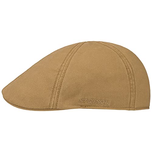 Stetson Texas Cotton Flatcap mit UV Schutz 40+ - Schirmmütze aus Baumwolle - Unifarbene Mütze Frühjahr/Sommer Hellbraun M (56-57 cm)