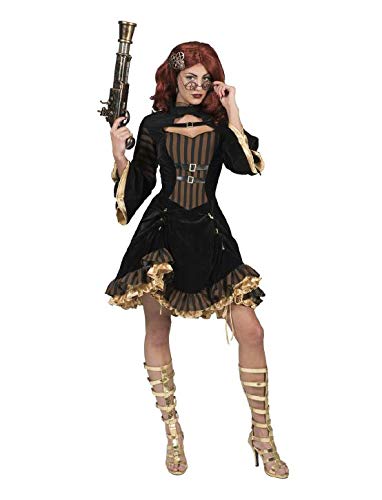Kostüm Steampunk Dame Violet Größe 44/46 / Schwarz Gold Kleid Damenkostüm Steampunkkostüm Karneval Fasching Pierro's