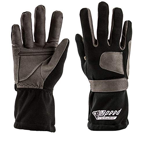 Speed Racewear - Karthandschuhe Sydney - Motorsport Handschuhe (10, Schwarz)