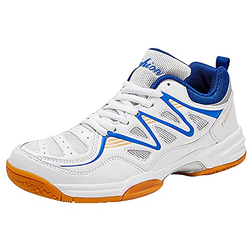 FJJLOVE Männer Badmintonschuh, Indoor Court Sport Trainer Komfortable Atmungsaktive Volleyballschuh,Blau,38 EU