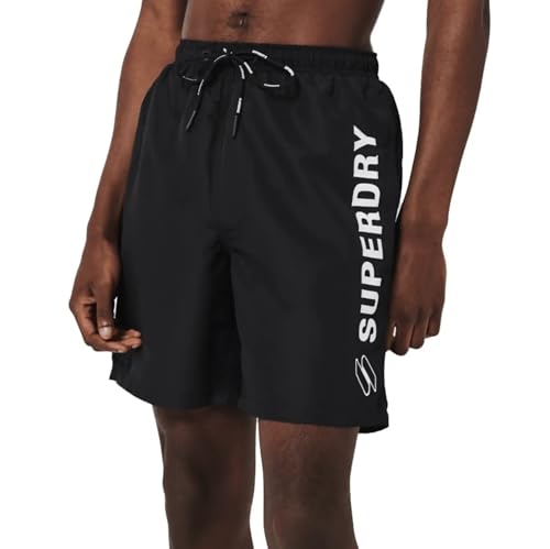 Superdry Mens Code APPLQUE 19INCH W2-Swim Shorts, Deep Navy, X-Large