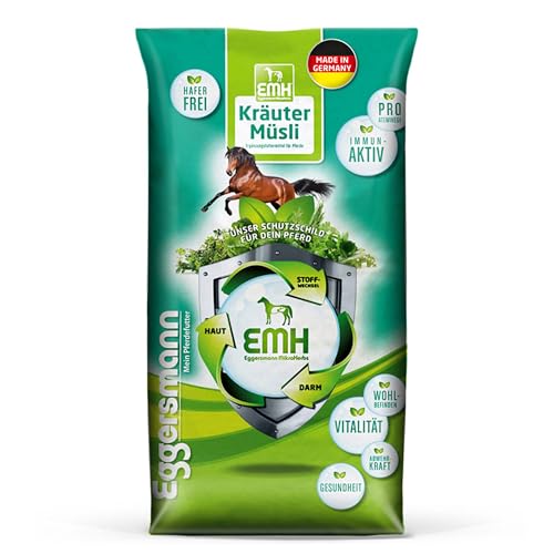 Eggersmann EMH Kräuter Müsli – Haferfreies Pferdemüsli – Bei Atemwegsproblemen und Staubempfindlichkeit – 20 kg Sack