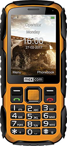 MaxCom Mobiltelefon Seniorenhandy IP67 Bluetooth 2, 8 Zoll Display 2MP Kamera FM Radio und Taschenlampe Gold mm920 3G