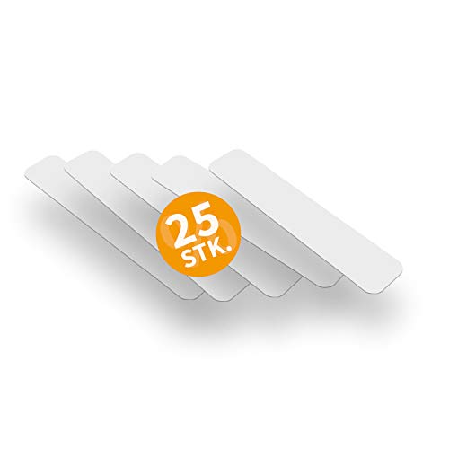 Betriebsausstattung24® Stellplatzmarkierung zur Lagerplatzkennzeichnug | TYP I-Stück | PVC selbstklebend | sofort befahrbar | 25 Stück (VE) (5,0 x 25,0 cm, weiß)
