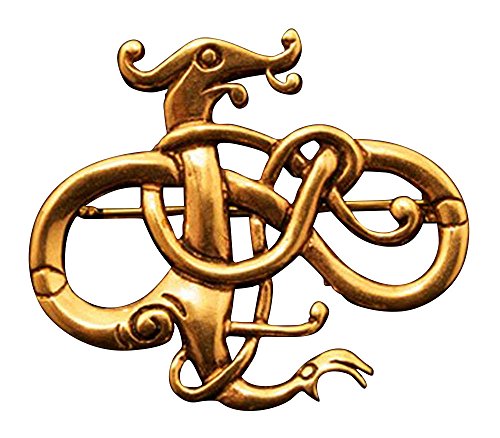 Wikinger Brosche, Drache, aus Bronze Gewandschließe Mystische Brosche Wikinger Gewandschmuck Fibel LARP