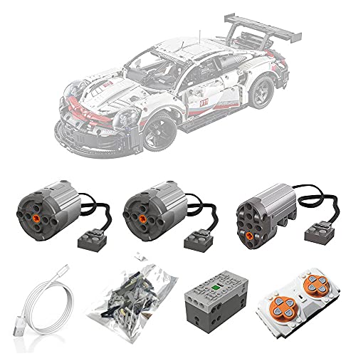BrickSpiel Motoren und Fernbedienung Set für Lego 42096 technic Porsche 911 RSR, Upgrade Zubehör für Lego Technik 42096 (Nicht Enthalten Lego Modell)