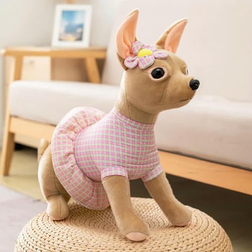 LfrAnk Plüsch Welpenpuppe Spielzeug Kuscheltier Chihuahua Bulldogge Puppe Spielzeug Geburtstagsgeschenk 30cm 2