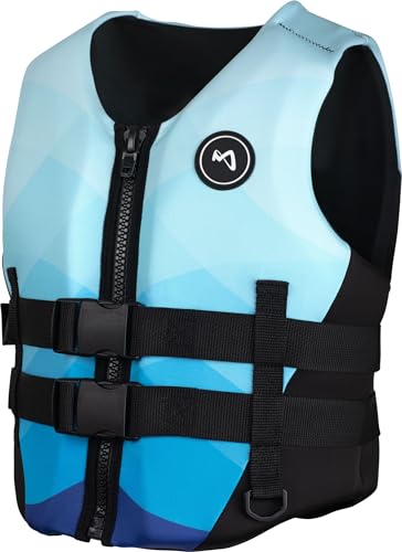 MESLE NeoLite Schwimmhilfe NYO 3D Damen, 50N Prallschutz-Schwimmweste, Frauen Auftriebsweste für Wakeboard, Stand Up Paddle, Jetski, Wassersport, Wasserski, Farbe:Aqua, Größe:S