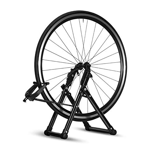 Ausstellungsständer,mountainbike fahrradständer einfach zu montieren Rad Kickhalterträger Zentrierwerkzeuge Halterung für Fahrrad-Räder Straßen-Gebirgsfahrrad Werkzeuge Wartung klappbar - schwarzer