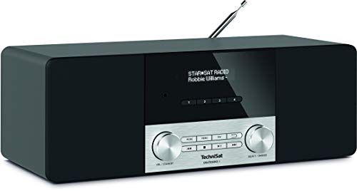 TechniSat Digitradio 4 Stereo DAB Radio (DAB+, UKW, Bluetooth, Kopfhöreranschluss, AUX-Eingang, Radiowecker, OLED Display, 20 Watt RMS, Elac Lautsprecher) schwarz