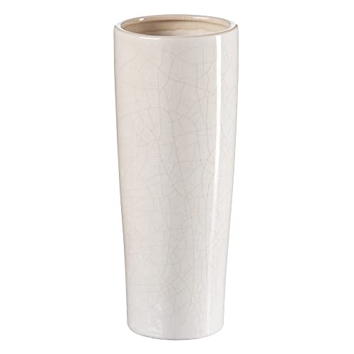LOLAhome Zylindervase aus Keramik, beige, Ø 13 x 33 cm
